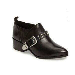 BCBGeneration Black Leather Moto Ankle Bootie